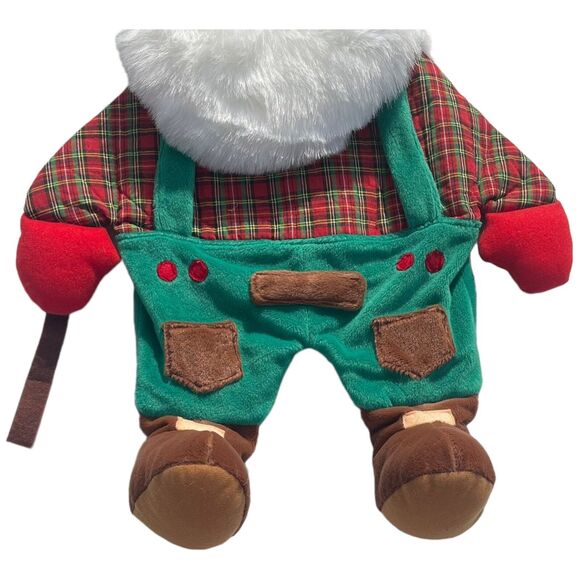 VTG  Christmas Santa Hillbilly Fabric Wall Hanging Country Folk Art Cottage 19" - Picture 10 of 14